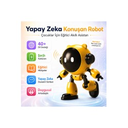 Yapay Zeka Konuşan Robot 40+ Dil Destekli Şarjlı Eğitici Akıllı Asistan Çocuk Robot Oyuncak
