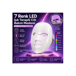 Işıklı Cilt Bakım Maskesi 7 Renk LED Işık Terapisi Yüz Maskesi 400mAh Şarjlı Kırışıklık Önleyici
