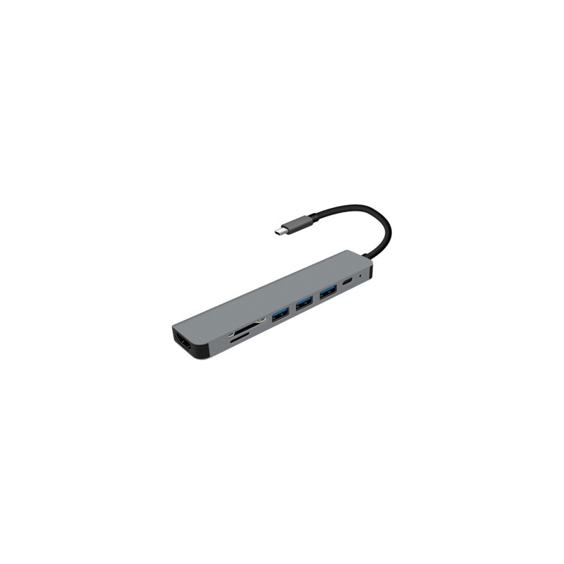 Type-C'den HDMI'a 7'si 1 arada dönüştürücü HDMI USB SD/MicroSD Type-C (PD) USB 3.0 Portları