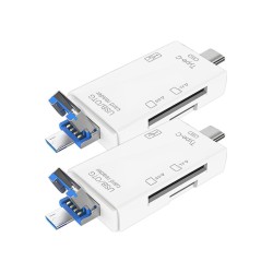 Type C, Micro USB, USB, Otg 6 in 1 Kart Okuyucu Adaptör Usb Otg Hub Type C Çoklu, Card Reader