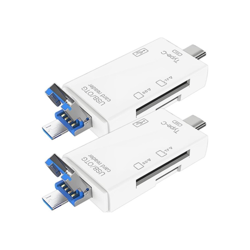 Type C, Micro USB, USB, Otg 6 in 1 Kart Okuyucu Adaptör Usb Otg Hub Type C Çoklu, Card Reader