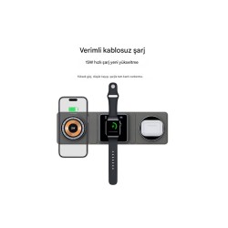 Katlanabilir 3'ü 1 Arada Kablosuz Hızlı Şarj İstasyonu