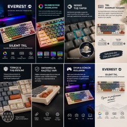 Gaming Klavye RGB Işıklı Sessiz Klavye