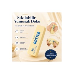 Tereyağı Görünümlü Sıkılabilir Squishy Oyuncak Yumuşak Esnek Stres Oyuncağı